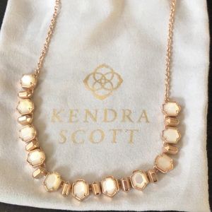 Kendra Scott rose gold and opal stone necklace